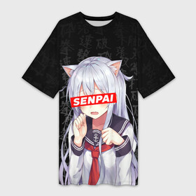 Платье-футболка 3D с принтом Senpai Anime, Неко тян в Курске,  |  | ahegao | anime | japan | kowai | manga | otaku | sempai | senpai | su | waifu | yandere | аниме | ахегао | ковай | лицо | манга | отаку | семпай | сенпай | яндере | япония