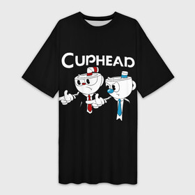 Платье-футболка 3D с принтом Cuphead грозные ребята из Криминального чтива в Курске,  |  | cuphead | mugman | грозные | грозные ребята | две чашки | капхэд | магман | пародия | ребята | тарантино | чашечки