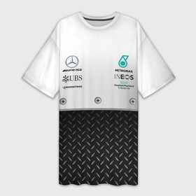 Платье-футболка 3D с принтом MERCEDES F1 СТАЛЬ в Курске,  |  | amg | auto | br | f1 | formula 1 | formula one team | mercedes | mersedes | merсedes | petronas | sport | авто | автомобиль | автомобильные | автоспорт | амг | брабус | бренд | вальтери боттас | льюис хэмилтон | марка | машины | мерседе