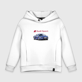 Детское худи Oversize хлопок с принтом Audi sport   Racing в Курске, френч-терри — 70% хлопок, 30% полиэстер. Мягкий теплый начес внутри —100% хлопок | боковые карманы, эластичные манжеты и нижняя кромка, капюшон на магнитной кнопке | audi | car | motorsport | power | racing | sport | team | автомобиль | автоспорт | ауди | гонка | мощь