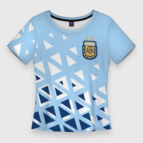 Женская футболка 3D Slim с принтом Сборная Аргентины футбол в Курске,  |  | Тематика изображения на принте: аргентина | новая | сборная аргентины | современная | форма | футбол
