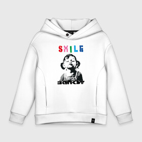 Детское худи Oversize хлопок с принтом BANKSY SMILE девочка улыбается в Курске, френч-терри — 70% хлопок, 30% полиэстер. Мягкий теплый начес внутри —100% хлопок | боковые карманы, эластичные манжеты и нижняя кромка, капюшон на магнитной кнопке | Тематика изображения на принте: banksy | mona | mona lisa | smile | арт | бенкси | бэнкси | граффити | девочка | картина | мона лиза | роберт | робин бэнкс | робин ганнингхем | стрит арт | творчество | улыбается | художник