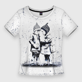 Женская футболка 3D Slim с принтом BANKSY БЭНКСИ дети в Курске,  |  | banksy | арт | бенкси | бэнкси | граффити | девочка | дети | картина | мальчик | роберт | робин бэнкс | робин ганнингхем | стрит арт | творчество | художник