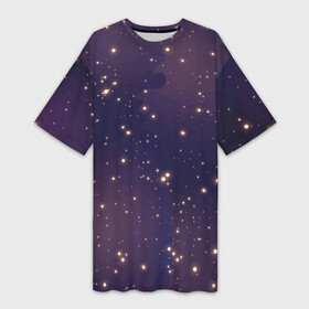 Платье-футболка 3D с принтом Звездное ночное небо. Галактика. Космос. в Курске,  |  | Тематика изображения на принте: блестки | вселенная | галактика | день космонавтики | желтый | звездное небо | звезды | звезды в космосе | звезды на небе | золото | золотой | космические просторы | космос | ночное небо | ночь | свет