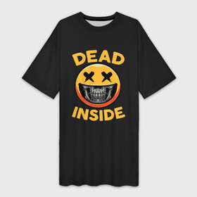 Платье-футболка 3D с принтом Дед Инсайд Смайл в Курске,  |  | Тематика изображения на принте: dead | face | ghoul | inside | monster | skull | smile | true | zxc | внутри | гуль | дед | инсайд | лицо | мертвый | монстр | смайл | улыбка | череп | чудовище