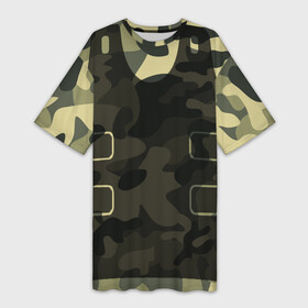 Платье-футболка 3D с принтом Body Armor в Курске,  |  | армия | бронижелет | военный | камуфляж | хаки