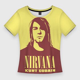 Женская футболка 3D Slim с принтом Nirvana  (Kurt Cobain) в Курске,  |  | anarchy | courtney love | kurt cobain | music | nirvana | punks not dead | rock music | анархия | гаражный рок | гитара | гранж | кортни лав | курт кобейн | металл | нирвана | панк рок | рок музыка | рок н ролл | рокер | трэш метал