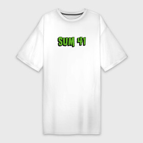 Платье-футболка хлопок с принтом SUM41 LOGO в Курске,  |  | Тематика изображения на принте: rock | sum 41 | sum forty one | sum41 | музыка | панк | панк рок | рок | сам 41