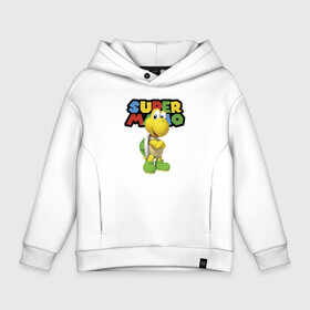 Детское худи Oversize хлопок с принтом Koopa Troopa   Super Mario в Курске, френч-терри — 70% хлопок, 30% полиэстер. Мягкий теплый начес внутри —100% хлопок | боковые карманы, эластичные манжеты и нижняя кромка, капюшон на магнитной кнопке | eyes | flight | hero | koopa troopa | turtle | video game | wings | видеоигра | герой | глаза | крылья | полёт | черепаха