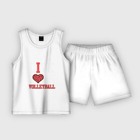 Детская пижама с шортами хлопок с принтом Live Love Volleyball в Курске,  |  | game | love | sport | volley | volleyball | волейбол | волейболист | волейболистка | игра | люблю | мяч | спорт | спортсмен | тренер