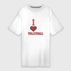 Платье-футболка хлопок с принтом Live Love Volleyball в Курске,  |  | game | love | sport | volley | volleyball | волейбол | волейболист | волейболистка | игра | люблю | мяч | спорт | спортсмен | тренер