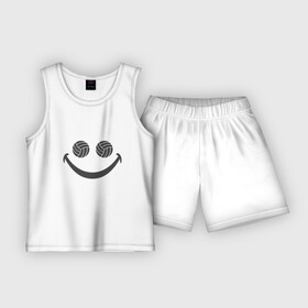 Детская пижама с шортами хлопок с принтом Smile Volleyball в Курске,  |  | game | smile | sport | volley | volleyball | волейбол | волейболист | волейболистка | игра | мяч | смайл | спорт | спортсмен | тренер | улыбка