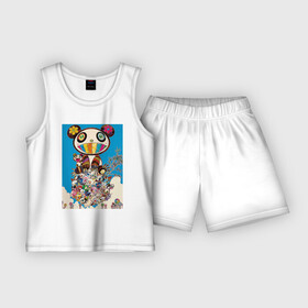 Детская пижама с шортами хлопок с принтом Good company TM в Курске,  |  | Тематика изображения на принте: art | artist | colors | flowers | japanart | искусство | картины | художник