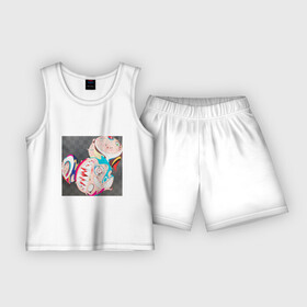 Детская пижама с шортами хлопок с принтом Mood TM в Курске,  |  | art | artist | colors | flowers | japanart | takashi | искусство | картины | художник | цветы