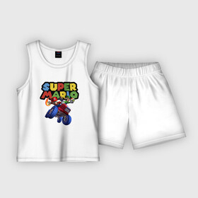 Детская пижама с шортами хлопок с принтом Марио и Луиджи гонщики  Super Mario в Курске,  |  | car | flame | luigi | mario | video game | автомобиль | видеоигра | луиджи | марио | пламя