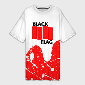 Платье-футболка 3D с принтом black flag. в Курске,  |  | black | black flag | flag | henry rollins | punk | ubisoft | брызги красок | рок
