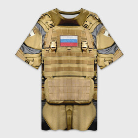 Платье-футболка 3D с принтом Бронежилет  армия России в Курске,  |  | akm store | army | bayonet knife | body armor | camouflage | chevron | military | russian flag | soldier | армия | бронежилет | военный | камуфляж | магазин акм | солдатский | флаг россии | шеврон | штык нож