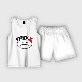 Детская пижама с шортами хлопок с принтом Оnyx в Курске,  |  | angry | bad | onyx | smile | злой | оникс | смайл