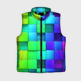 Женский жилет утепленный 3D с принтом Color geometrics pattern   Vanguard в Курске,  |  | color | fashion | neon | pattern | vanguard | авангард | мода | неон | узор | цвет