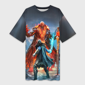 Платье-футболка 3D с принтом Assassins Creed Valhalla  Ассасинс Крид в Курске,  |  | creed | viking | асасинс | ассасина | викинг | кредо