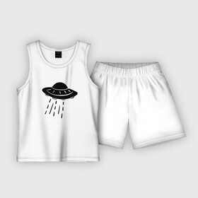 Детская пижама с шортами хлопок с принтом Летающая тарелка, дудл в Курске,  |  | дудл | инопланетяне | корабль | космический | летающая | нло | пришельцы | тарелка | черный