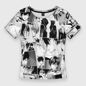 Женская футболка 3D Slim с принтом Psycho Pass pattern в Курске,  |  | akane tsunemori | anime | arata shindou | shinya kogami | shougo makishima | аканэ цунэмори | аниме | анимэ | арата синдо | когами синья | психопаспорт | сёго макишима | шинья когами