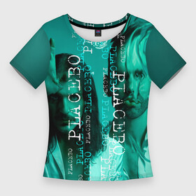 Женская футболка 3D Slim с принтом placebo  turquoise в Курске,  |  | handeyework | music | placebo | арт | безумные | бирюза | весна | зима | кислота | лето | мальчики | мужики | музыка | осень | плацебо | рок | синие