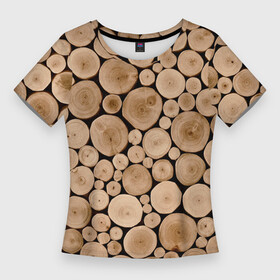 Женская футболка 3D Slim с принтом Спил дерева в Курске,  |  | в детскую | в комнату | дерево | деревья | деревянный | на кровать | на стол | патерн | песочный цвет | по  дерево | рельеф | структура дерева | текстура