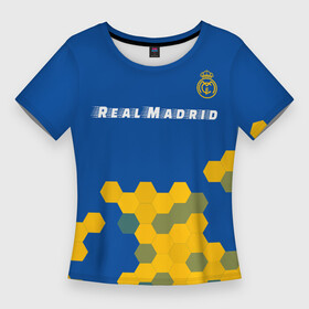 Женская футболка 3D Slim с принтом РЕАЛ МАДРИД  Real Madrid  Графика в Курске,  |  | football | logo | madrid | real | real madrid | realmadrid | sport | клуб | лого | логотип | логотипы | мадрид | реал | реалмадрид | символ | символы | соты | спорт | форма | футбол | футбольная