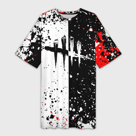 Платье-футболка 3D с принтом dead by daylight  брызги красок в Курске,  |  | dbd | dead by daylight | survival horror | дбд | мертвы к рассвету