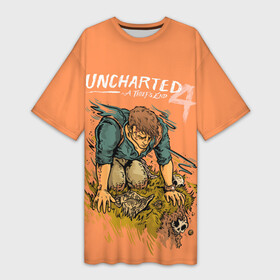 Платье-футболка 3D с принтом Uncharted 4. A Thief s End в Курске,  |  | a thiefs end | action | games | nathan nate drake | ps | the lost legacy | uncharted | анчартед | игра | игры | кино | на картах не значится | неизведанное | фильм