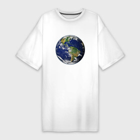 Платье-футболка хлопок с принтом Земля. Вид из космоса в Курске,  |  | earth | green peace | home | вода | земля | климат | космос | планета | природа | сохранение | экология