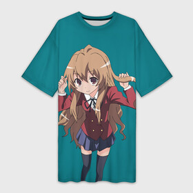 Платье-футболка 3D с принтом Милай Тайга в Курске,  |  | anime | taiga aisaka | toradora | аниме | анимэ | тайга айсака | торадора