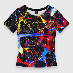 Женская футболка 3D Slim с принтом Импрессионизм  Vanguard neon pattern в Курске,  |  | color | fashion | imressionism | neon | paint | pattern | vanguard | авангард | импрессионизм | краска | мода | неон | узор | цвет