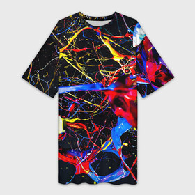 Платье-футболка 3D с принтом Импрессионизм  Vanguard neon pattern в Курске,  |  | color | fashion | imressionism | neon | paint | pattern | vanguard | авангард | импрессионизм | краска | мода | неон | узор | цвет