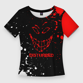 Женская футболка 3D Slim с принтом disturbed брызги красок в Курске,  |  | disturbed | disturbed lyrics | disturbed music video | disturbed official video | disturbed songs | music | rock | warner records