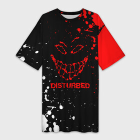 Платье-футболка 3D с принтом disturbed брызги красок в Курске,  |  | disturbed | disturbed lyrics | disturbed music video | disturbed official video | disturbed songs | music | rock | warner records