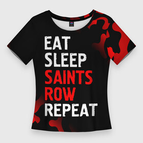Женская футболка 3D Slim с принтом Eat Sleep Saints Row Repeat  Камуфляж в Курске,  |  | eat sleep saints row repeat | logo | row | saints | игра | игры | камуфляж | лого | логотип | милитари | роу | символ | сэйнтс