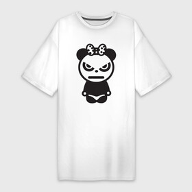 Платье-футболка хлопок с принтом Бяка бука (мишка) в Курске,  |  | bear | cutie | бука | бяка | вредная | злая | медведица | медведь | милая | милый | мишка | недовольная | обиженная