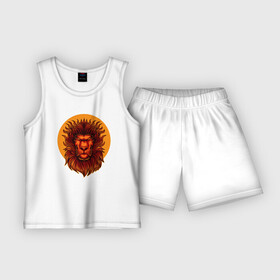 Детская пижама с шортами хлопок с принтом Солнечный лев в Курске,  |  | король лев | лев | львенок | львица | солнечный | солнце
