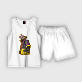 Детская пижама с шортами хлопок с принтом Fortnite. Молнии в Курске,  |  | drift fox | fortnite | видеоигра | лис | маска | молния | фортнайт