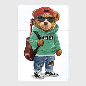 Магнитный плакат 2Х3 с принтом КРУТОЙ МИШКА | COOL BEAR в Курске, Полимерный материал с магнитным слоем | 6 деталей размером 9*9 см | art | bear | cool bear | drawing | guitar | hat | hoodie | sweatshirt | арт | гитара | крутой мишка | медведь | мишка | очки | рисунок | толстовка | худи | шапка