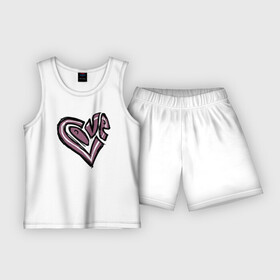 Детская пижама с шортами хлопок с принтом Сердце LOVE (рисунок) в Курске,  |  | heart | love | лав | лавки | лов | любовь | рисунок | сердечко | сердце