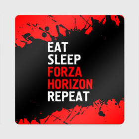 Магнит виниловый Квадрат с принтом Eat Sleep Forza Horizon Repeat | Краска в Курске, полимерный материал с магнитным слоем | размер 9*9 см, закругленные углы | Тематика изображения на принте: eat sleep forza horizon repeat | forza | horizon | logo | paint | брызги | игра | игры | краска | лого | логотип | символ | форза | хорайзон