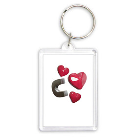 Брелок прямоугольный 35*50 с принтом Red Hearts в Курске,  |  | Тематика изображения на принте: hearts | love | magnetic | red | любовь | магнит | сердце