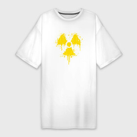 Платье-футболка хлопок с принтом Nuclear paint в Курске,  |  | hazard | nuclear | paint | radiation | radioactive | symbol | атомный | краска | опасный | радиация | радиоактивный | символ | ядерный