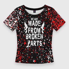 Женская футболка 3D Slim с принтом HOLLYWOOD UNDEAD  брызги красок в Курске,  |  | full | hollywood | hollywood undead | lyrics | music | official | records | rock | song | theextremeundead | undead | video | youtube