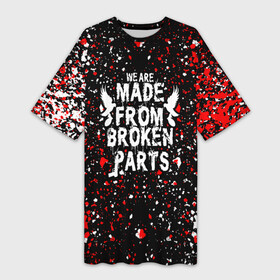 Платье-футболка 3D с принтом HOLLYWOOD UNDEAD  брызги красок в Курске,  |  | full | hollywood | hollywood undead | lyrics | music | official | records | rock | song | theextremeundead | undead | video | youtube