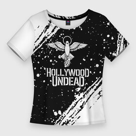 Женская футболка 3D Slim с принтом hollywood undead. в Курске,  |  | full | hollywood | hollywood undead | lyrics | music | official | records | rock | song | theextremeundead | undead | video | youtube