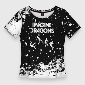 Женская футболка 3D Slim с принтом imagine dragons rock в Курске,  |  | alternative | dragons | enemy | imagine | imagine dragons | imagine dragons enemy lyrics | imagine dragons lyrics | interscope | lyrics | rock | рок